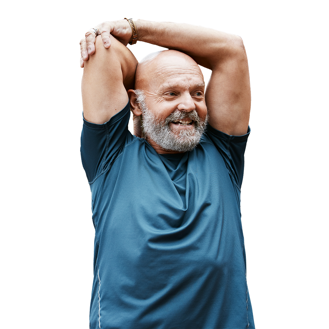 Senior man stretching